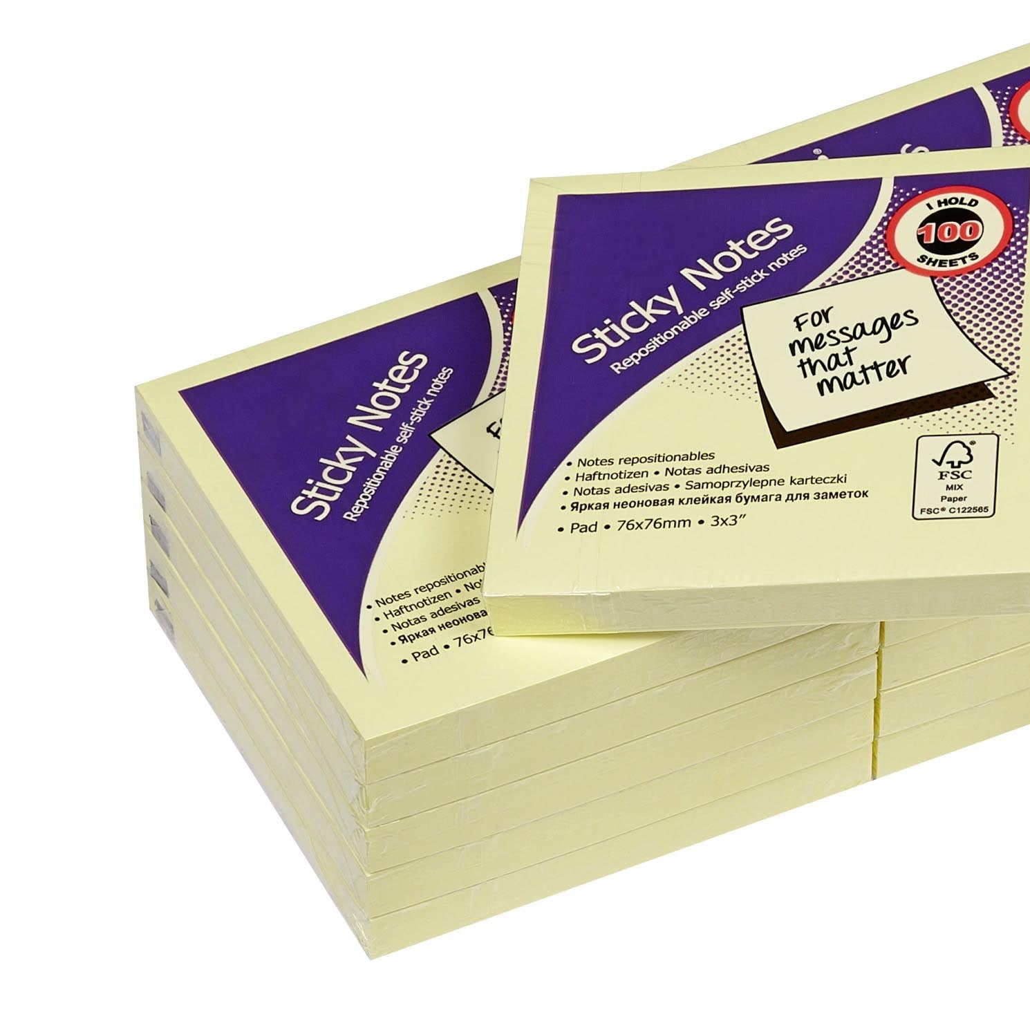 Sticky Notes Pad 76x76, 100 sheets