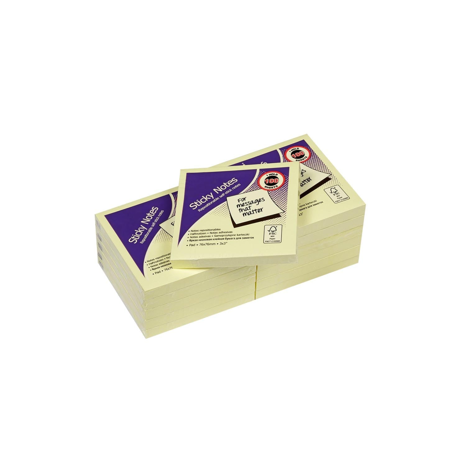Sticky Notes Pad 76x76, 100 sheets